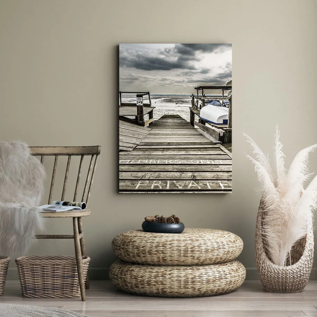 Canvastavla - Bild på duk - Stranden i norr - 70x100 cm