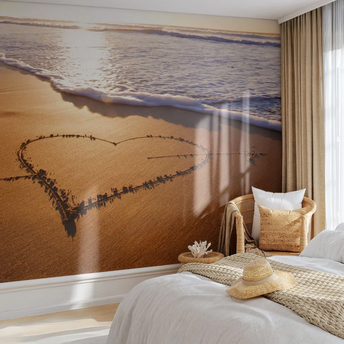 Fototapet Premium Sand - Sommarbekännelse - Landskap, Strand, Hav - 100x70 cm