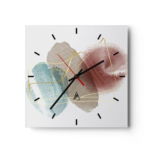 Väggklocka - Klocka på glas - Rummets pärlor - 30x30 cm