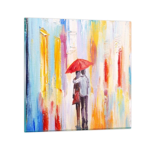 Glastavla - Bild på glas - Må det fortsätta regna - 30x30 cm
