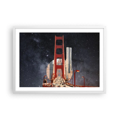 Affisch i vit ram - Alltid i centrum - 70x50 cm