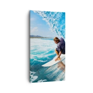 Canvastavla - Bild på duk - Dansar med vågorna - 55x100 cm