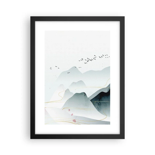 Affisch i svart ram - Över topparna - 30x40 cm
