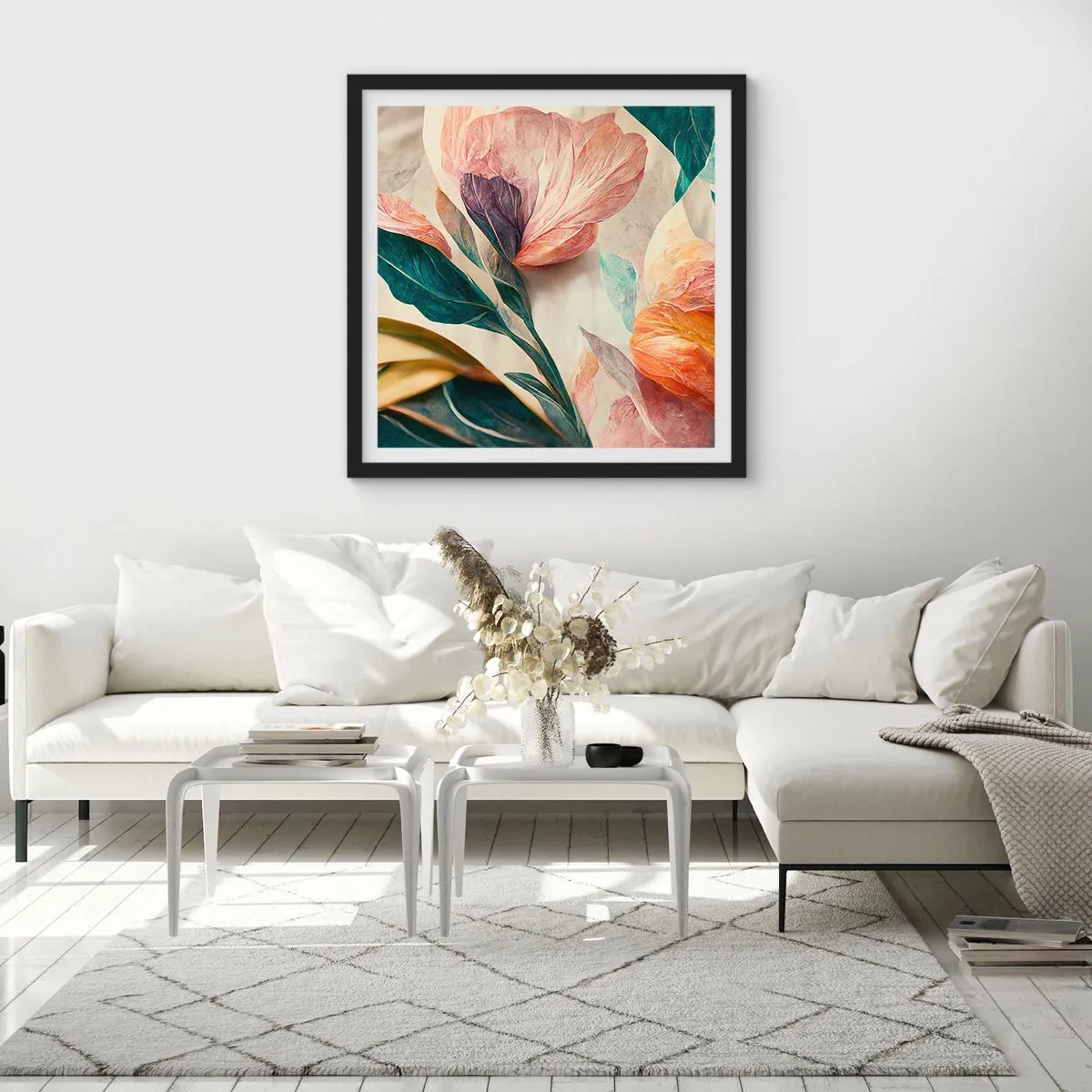 Affisch i svart ram - Blommor av de södra öarna - 30x30 cm