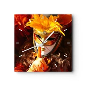 Väggklocka - Klocka på glas - Hemligheten är en del av spelet - 40x40 cm