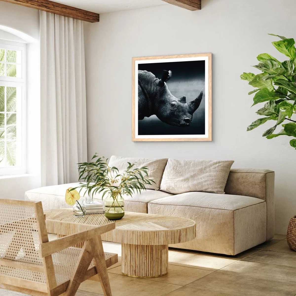Affisch i ram av ljusek - Höger profil - 40x40 cm