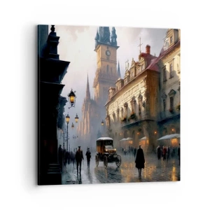 Canvastavla - Bild på duk - Magin under en kväll i Prag - 70x70 cm