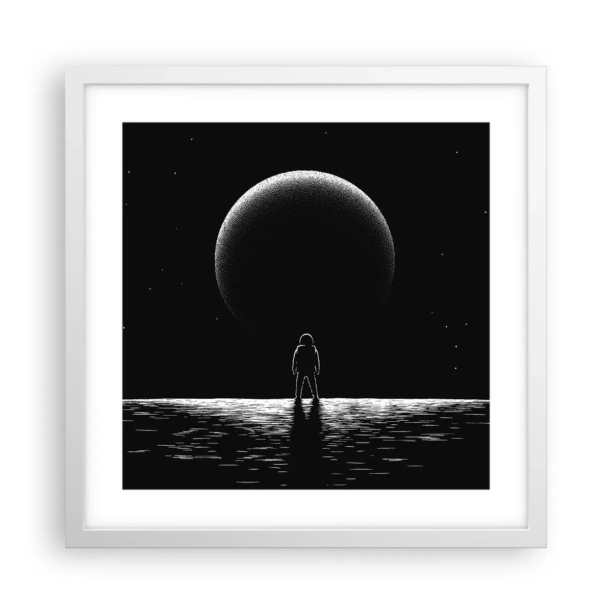 Affisch i vit ram - Ansikte mot ansikte - 40x40 cm