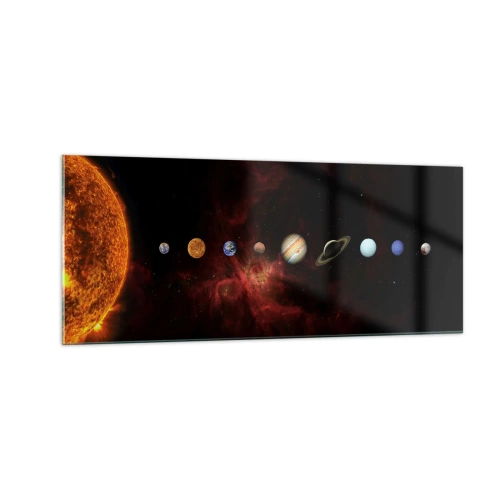 Glastavla - Bild på glas - Vårt grannskap - 100x40 cm