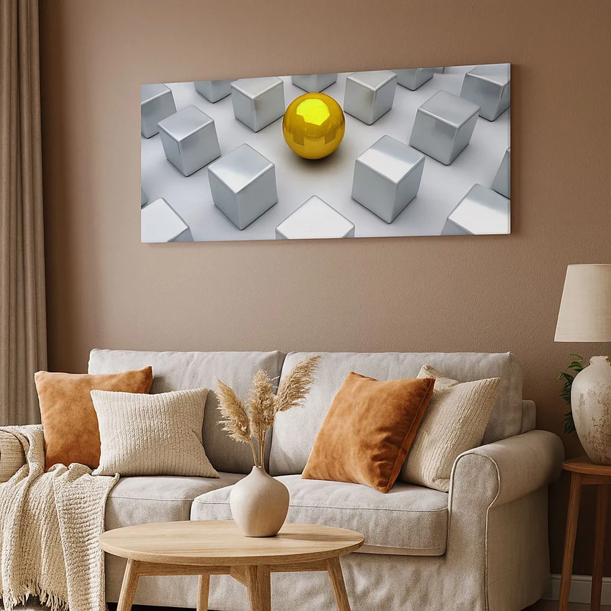 Canvastavla - Bild på duk - Varför jag? Geometrisk komposition - 100x40 cm