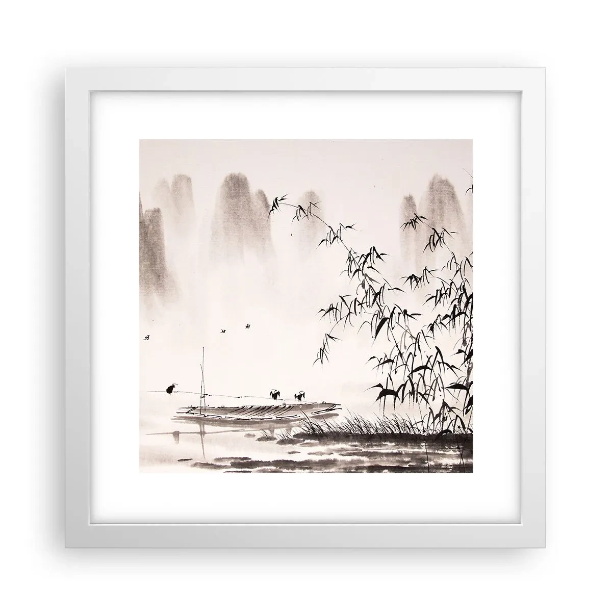 Affisch i vit ram - Risfältens tystnad - 30x30 cm