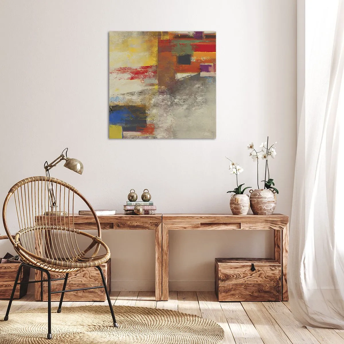 Canvastavla - Bild på duk - Färgernas geometri - 30x30 cm