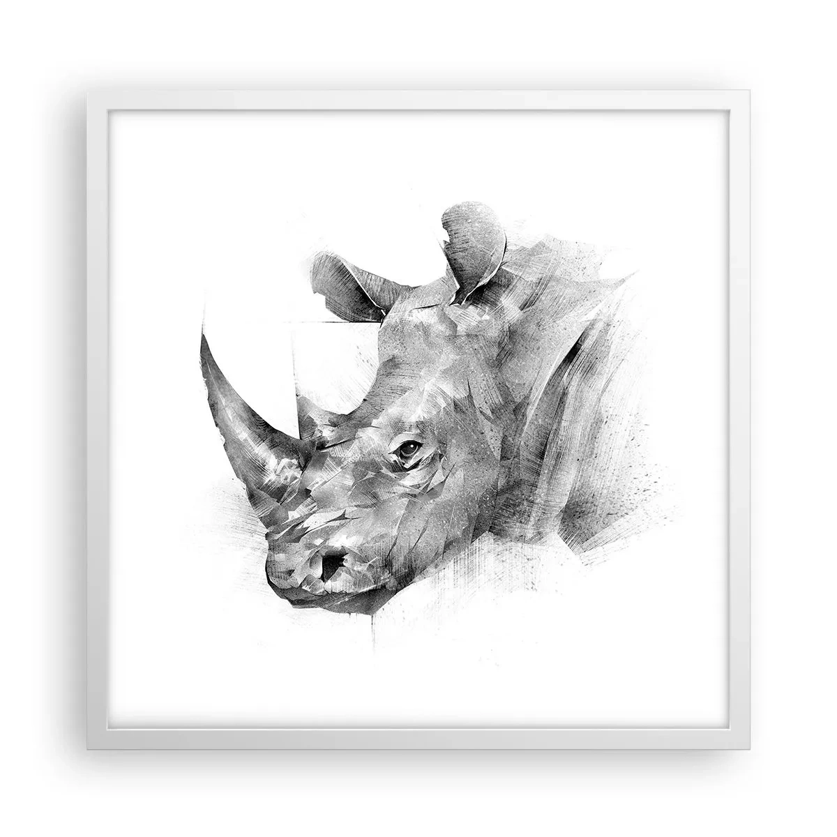 Affisch i vit ram - Afrikansk porträtt - 50x50 cm