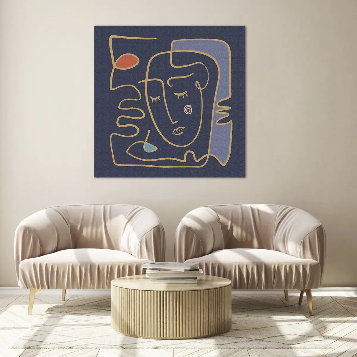 Glastavla - Bild på glas - I drömmarnas värld - 70x70 cm