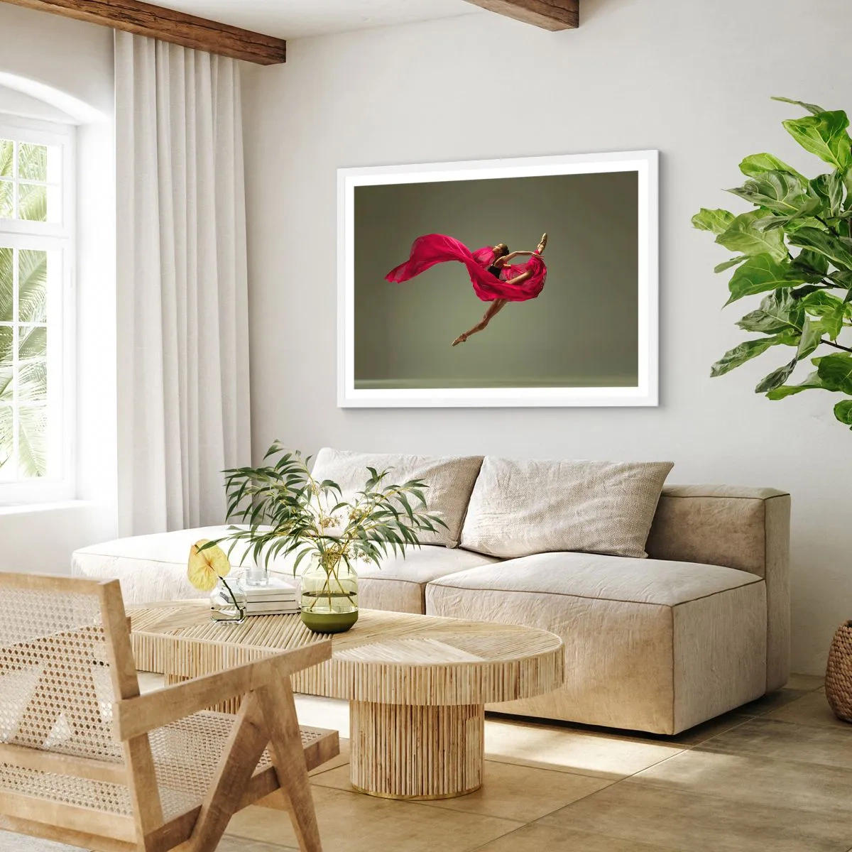 Affisch i vit ram - Dansande låga - 40x30 cm