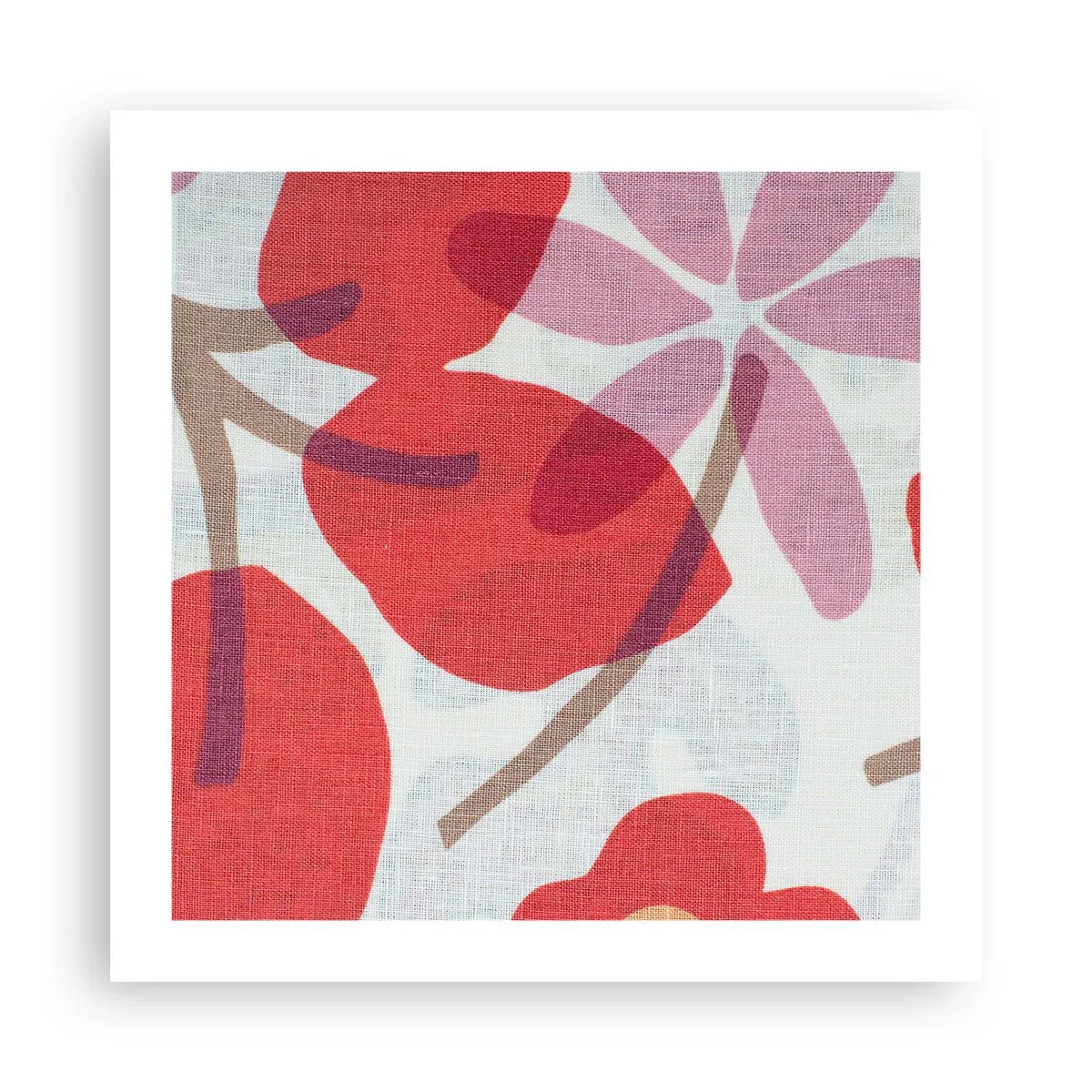 Affisch - Blomsterkomposition i rosa - 50x50 cm