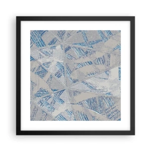 Affisch i svart ram - I en gråblå labyrint - 40x40 cm