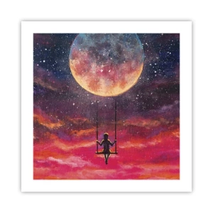 Affisch - Sväva i molnen - 50x50 cm