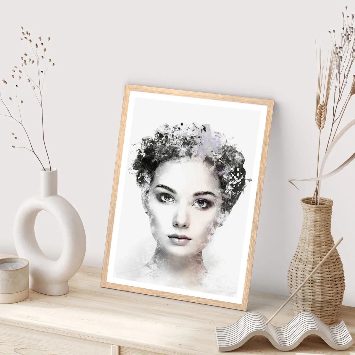 Affisch i ram av ljusek - Väldigt stilig porträtt - 50x70 cm