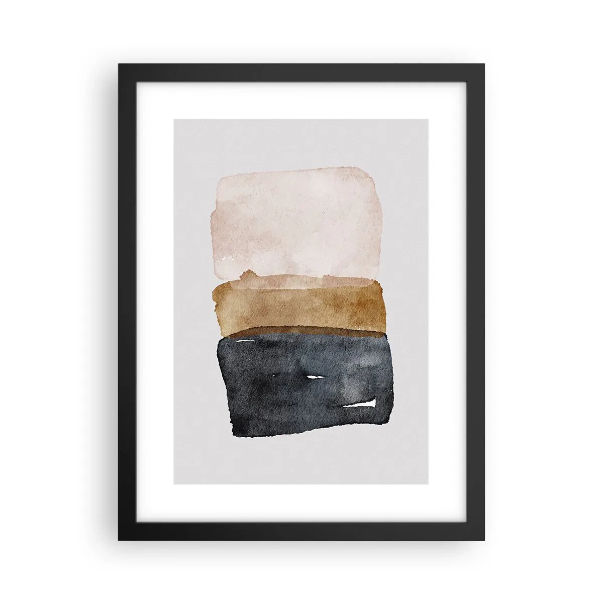 Affisch i svart ram - Komposition av jordens färger - 30x40 cm