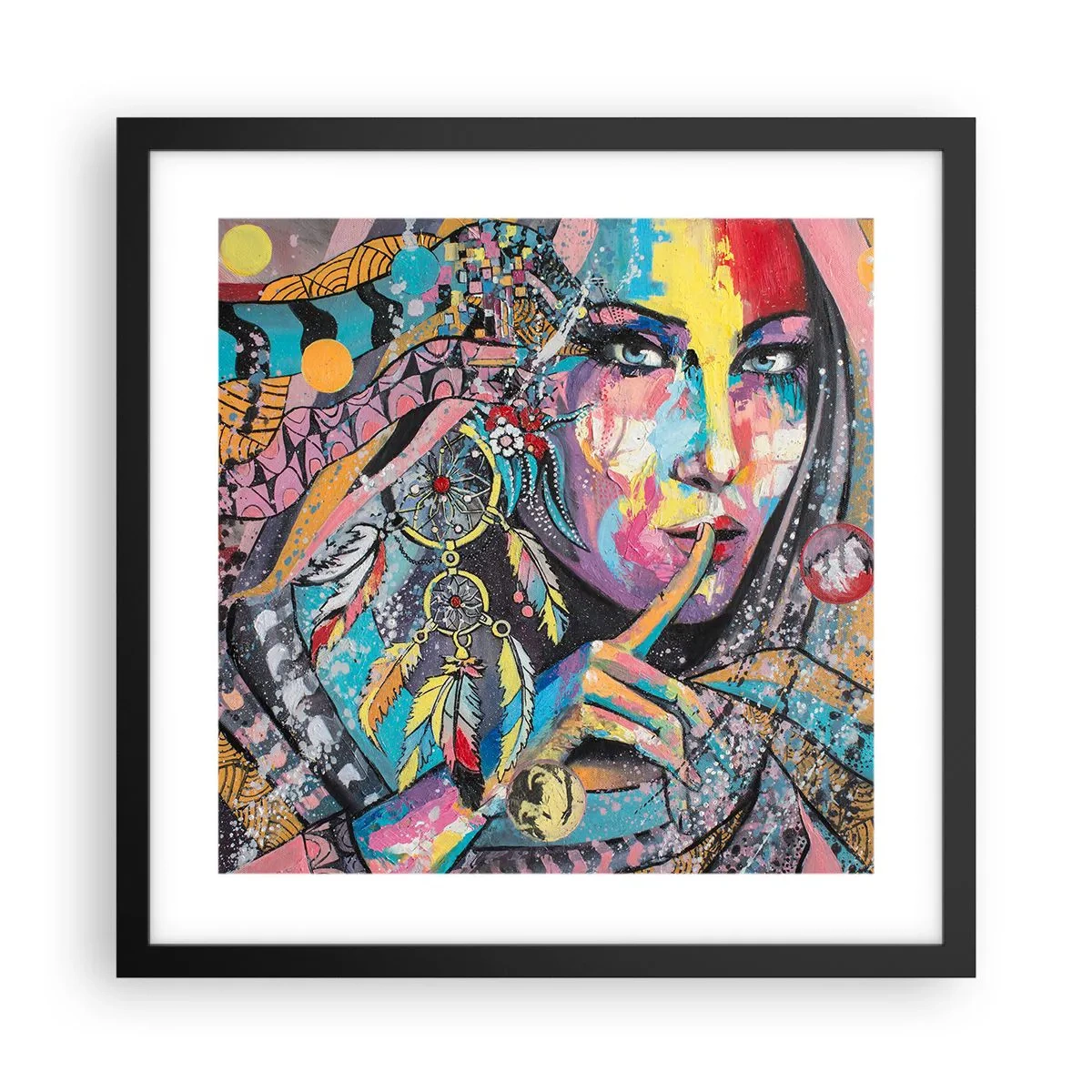 Affisch i svart ram - Var tyst tills du förstår - 40x40 cm