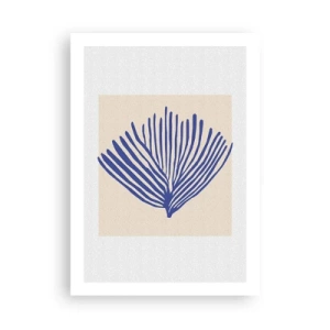 Affisch - Blå solfjäder - 50x70 cm