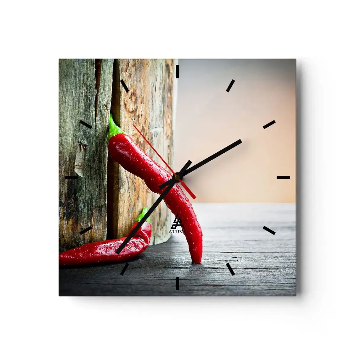 Väggklocka - Klocka på glas - Red hot chili peppers - 40x40 cm