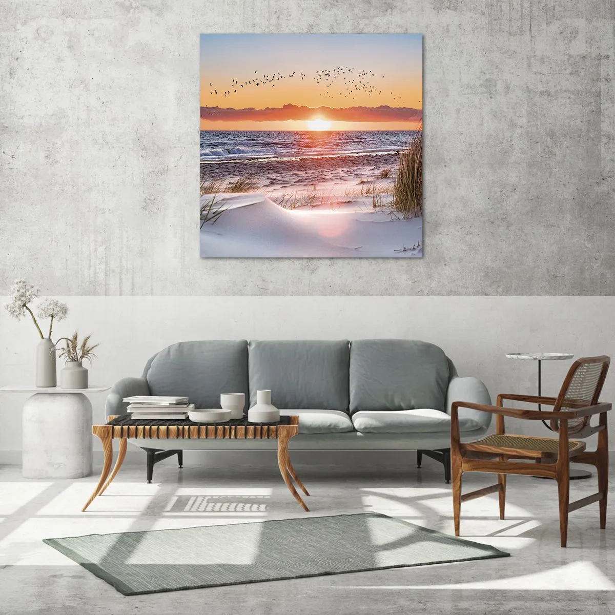Glastavla - Bild på glas - Horisontellt landskap - 60x60 cm