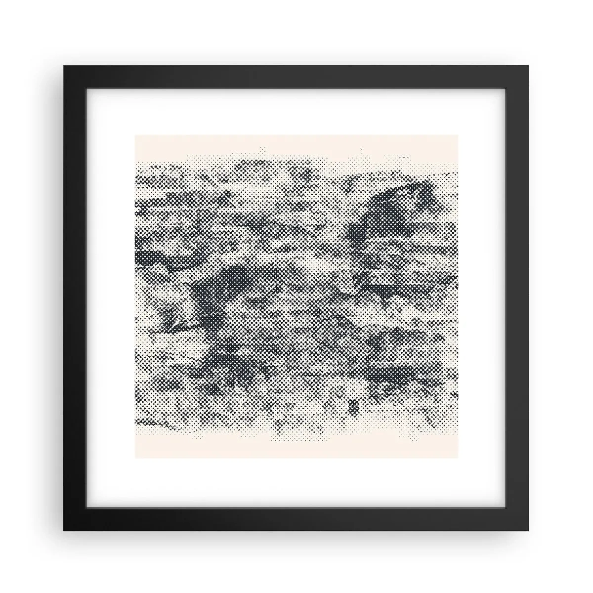 Affisch i svart ram - Dimmig komposition - 30x30 cm