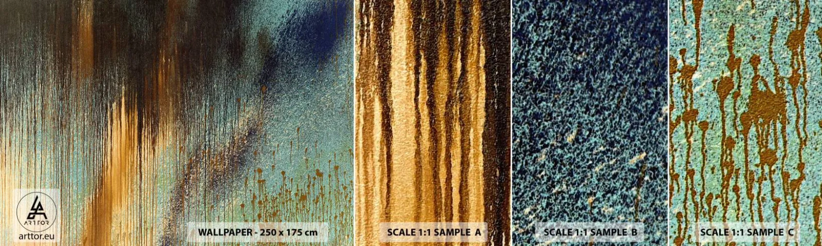 Fototapet Prov Standard Eco - En oavsiktlig färgglad komposition - Abstraktion, Industriell, Måla - 100x30 cm