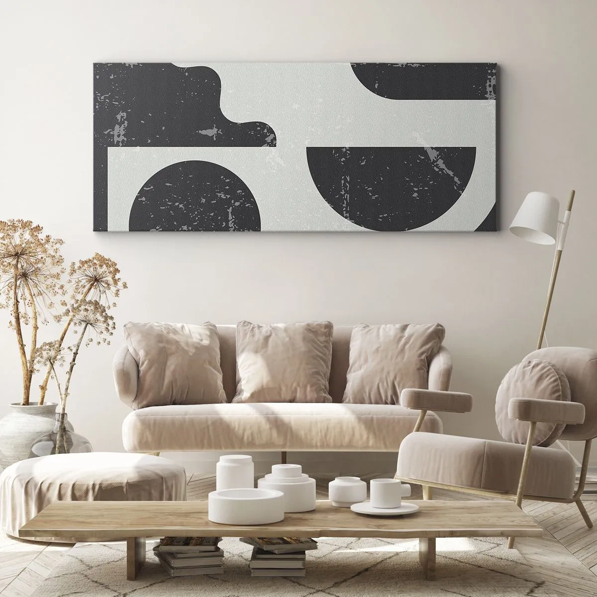 Canvastavla - Bild på duk - Komposition ovanför och under - 100x40 cm