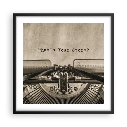 Affisch i svart ram - Svara mig - 50x50 cm