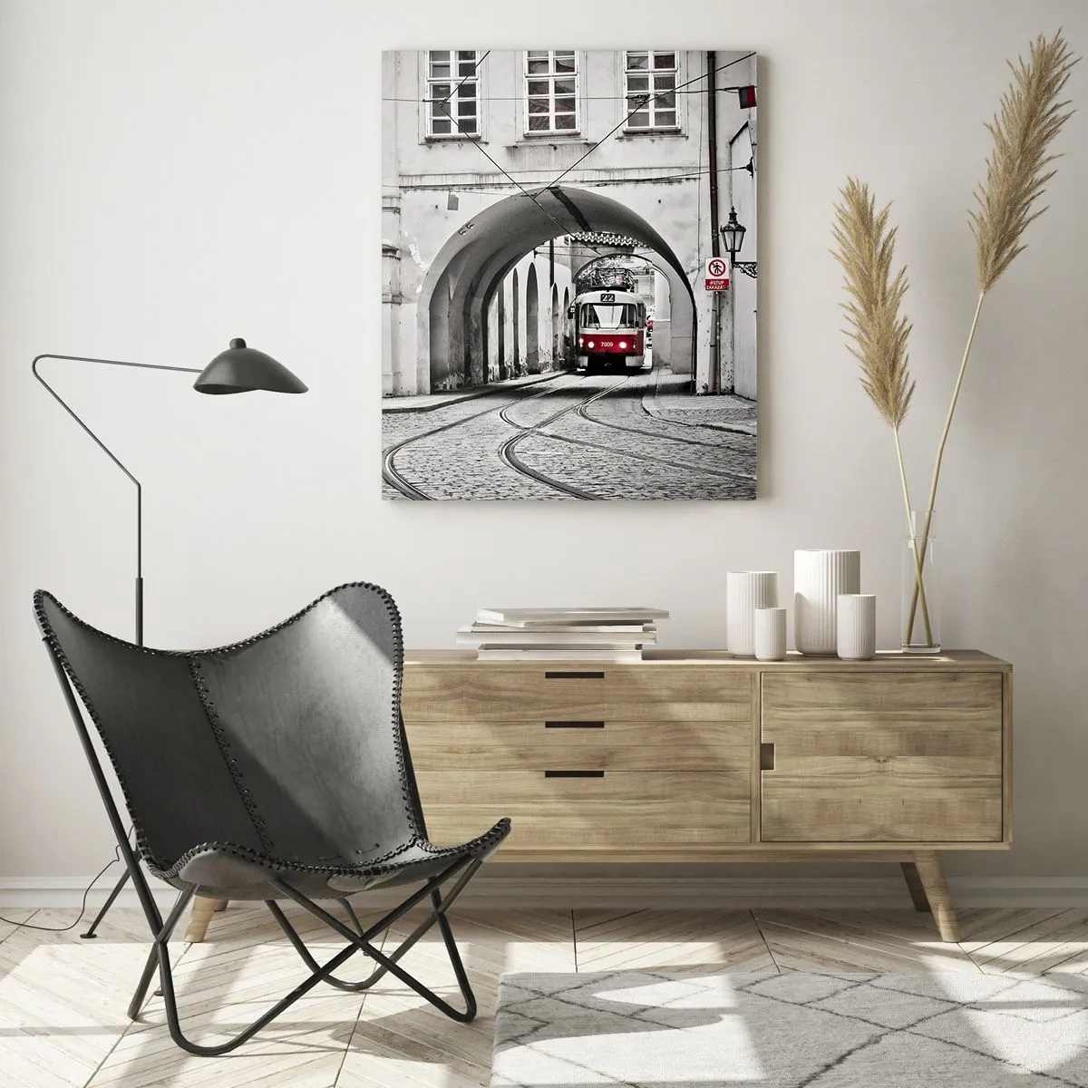 Glastavla - Bild på glas - Genom stadens labyrint - 50x70 cm