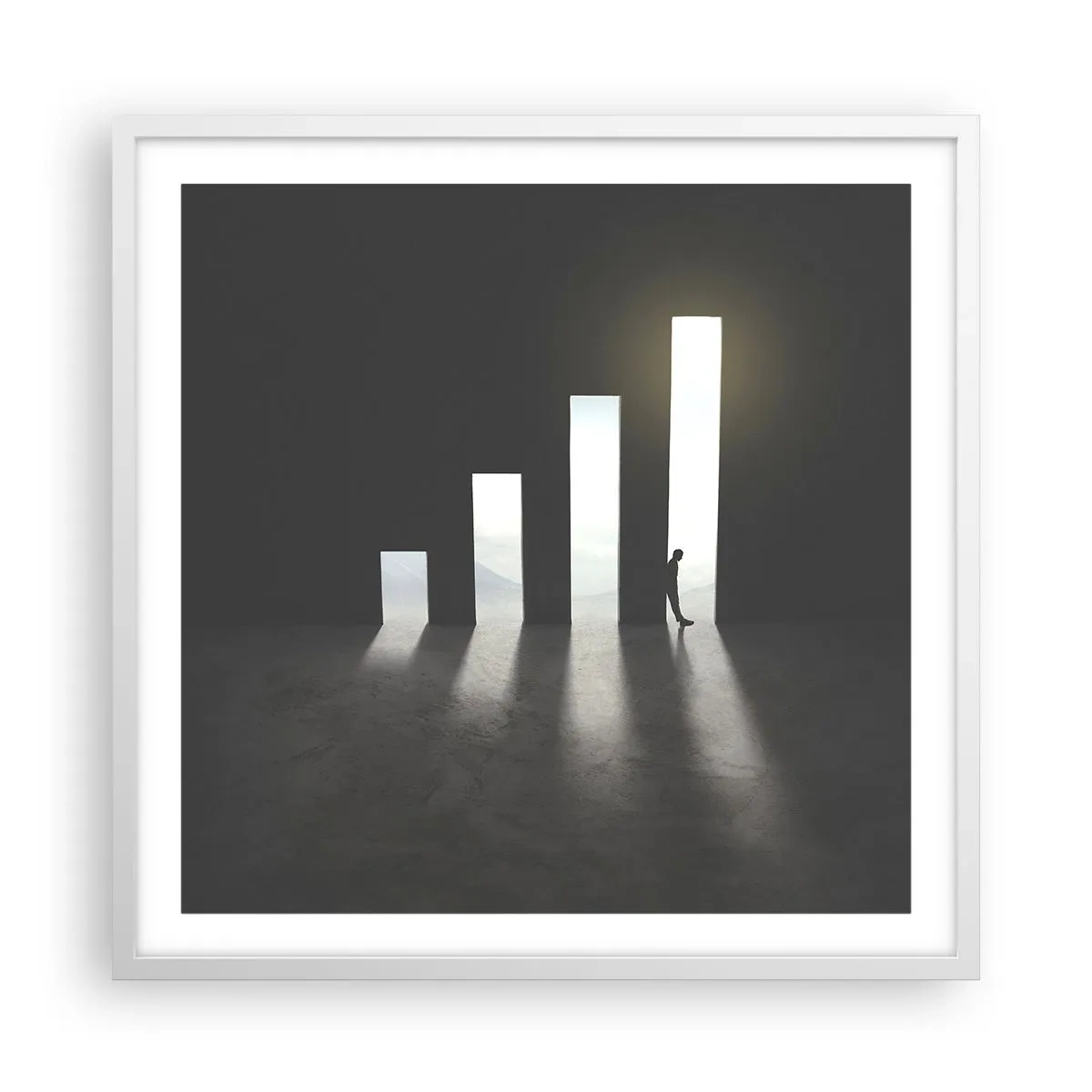 Affisch i vit ram - Framgång - ett intryck - 60x60 cm