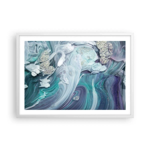 Affisch i vit ram - Blåhetens strömmar - 70x50 cm