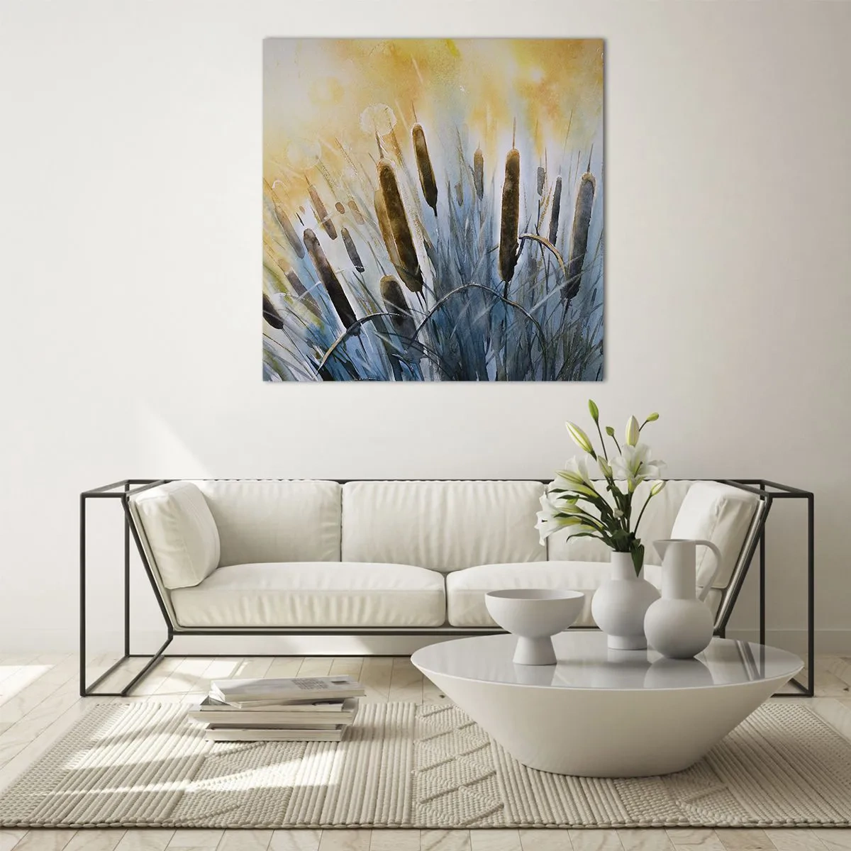 Glastavla - Bild på glas - Vattnets kyla, solens hetta - 60x60 cm