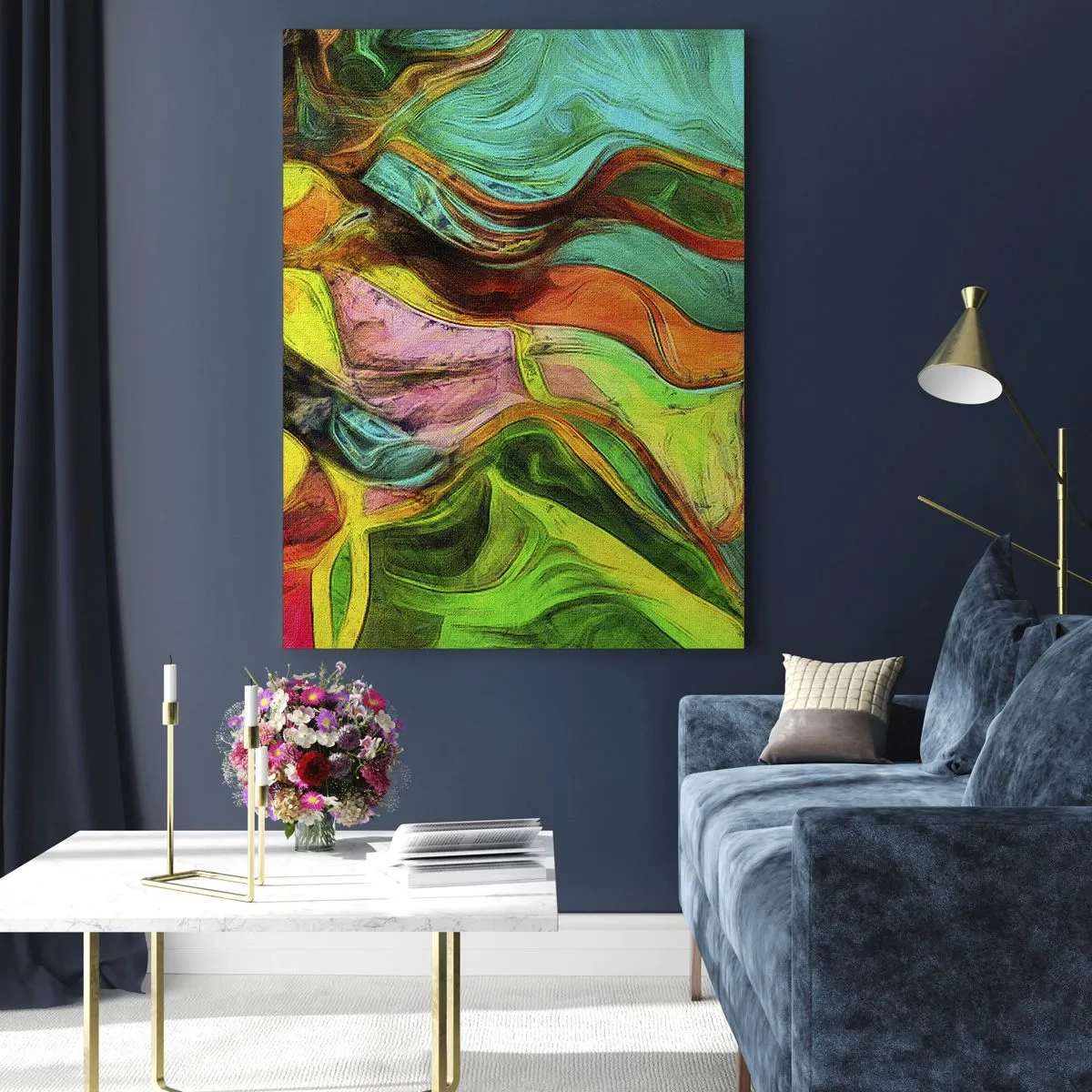 Glastavla - Bild på glas - Rörelse är liv - 70x100 cm