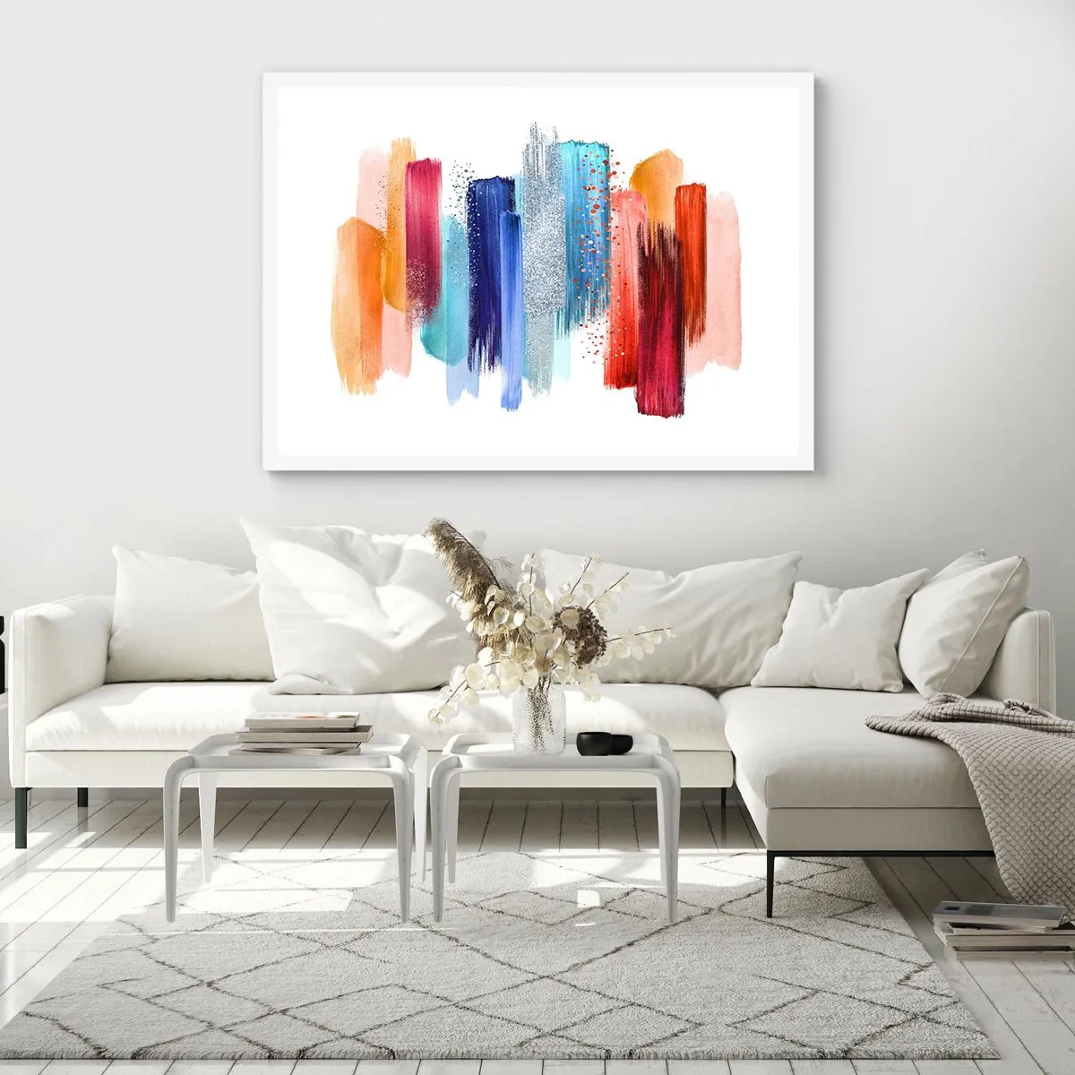 Affisch i vit ram - Upp och ner  - 70x50 cm