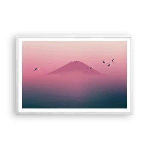 Affisch i vit ram - Vandrare över molnen - 91x61 cm