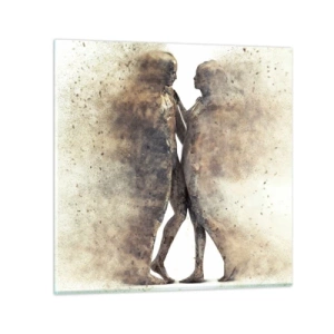 Glastavla - Bild på glas - Uppstådda ur aska för att älska - 30x30 cm
