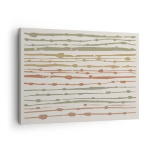 Canvastavla - Bild på duk - Ett mönster av linjer i varma nyanser mot en ljus bakgrund - 70x50cm - Musikalisk färgnotation - Modern väggdekoration för vardagsrum och sovrum ARTTOR