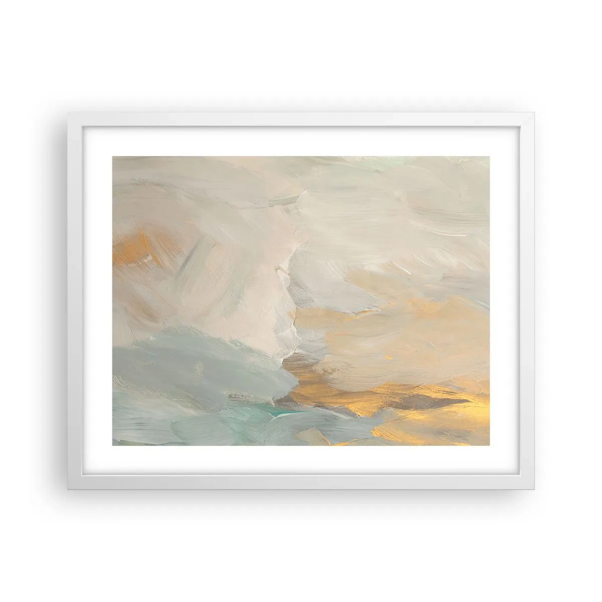Affisch i vit ram - Abstraktion - ett land av mildhet - 50x40 cm