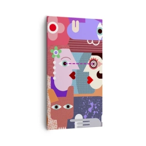 Canvastavla - Bild på duk - Öga mot öga  - 55x100 cm