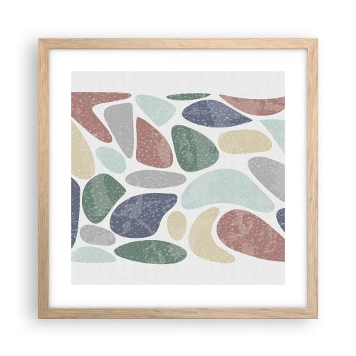 Affisch i ram av ljusek - Mosaik av pulveriserade färger - 40x40 cm