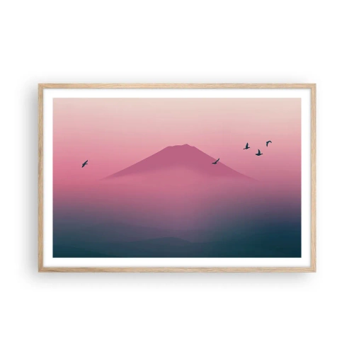 Affisch i ram av ljusek - Vandrare över molnen - 91x61 cm