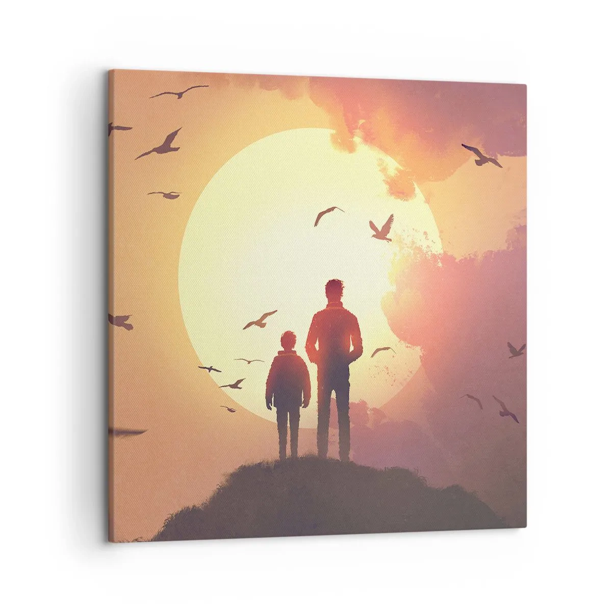 Canvastavla - Bild på duk - Öga mot öga med solen - 50x50 cm