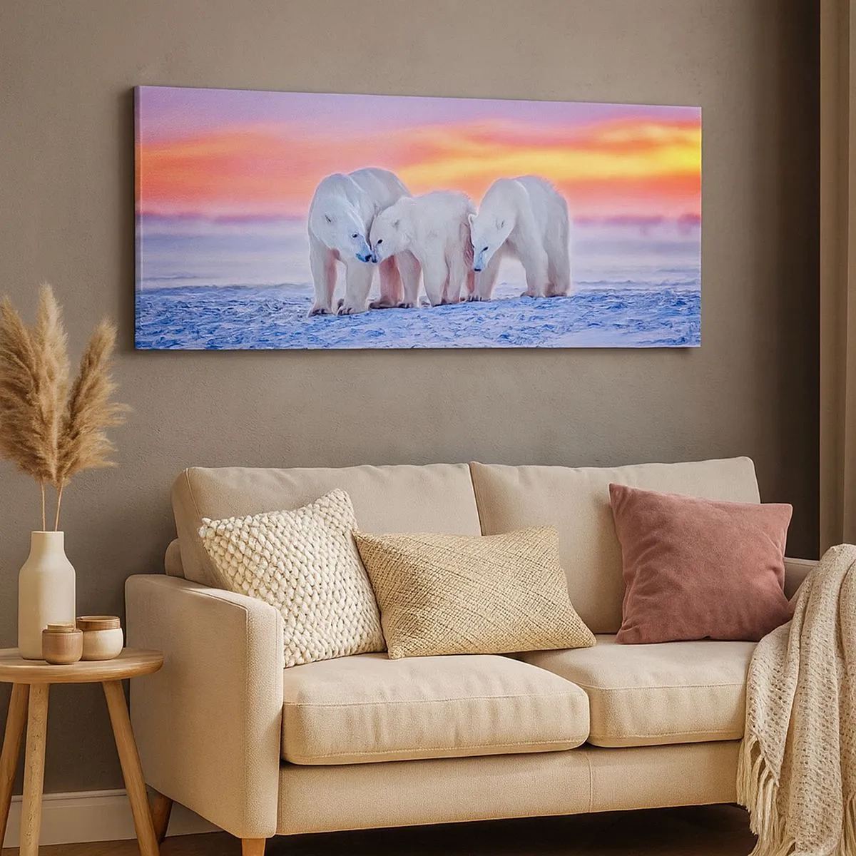 Canvastavla - Bild på duk - Det räcker med familjevärme - 100x40 cm