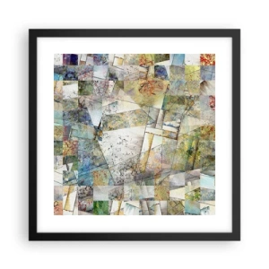 Affisch i svart ram - Geometrisk omblandning - 40x40 cm