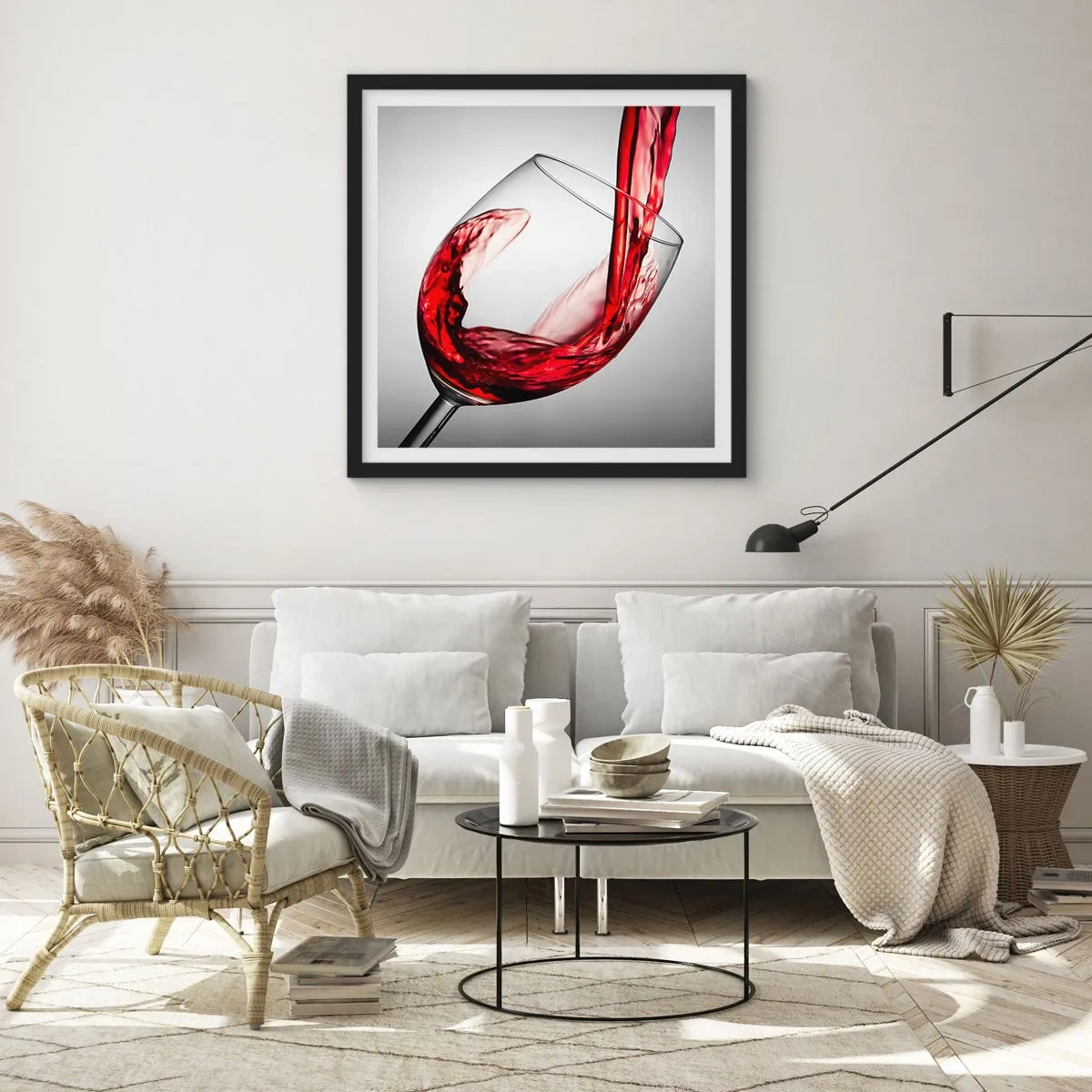 Affisch i svart ram - Färg - rörelse - ljud - 60x60 cm