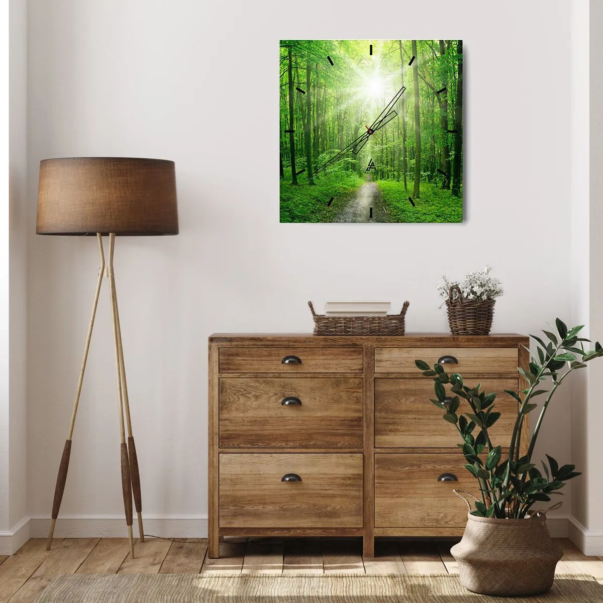 Väggklocka - Klocka på glas - Grön domkyrka - 40x40 cm